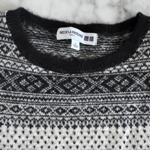 Ines De La Fressange Paris for Uniqlo Fair Isle Sweater - Small, B&W - Picture 4 of 6